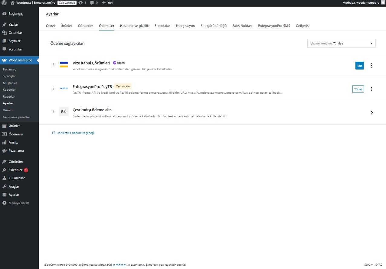 WooCommerce PayTR odeme modulu ekran goruntusu 2